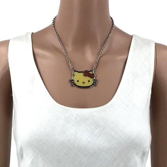 Sanro Hello Kitty Necklace Silver Tone Adjustable Length - Picture 3 of 3